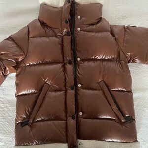 SAM. Brown Shearling Puffer Jacket